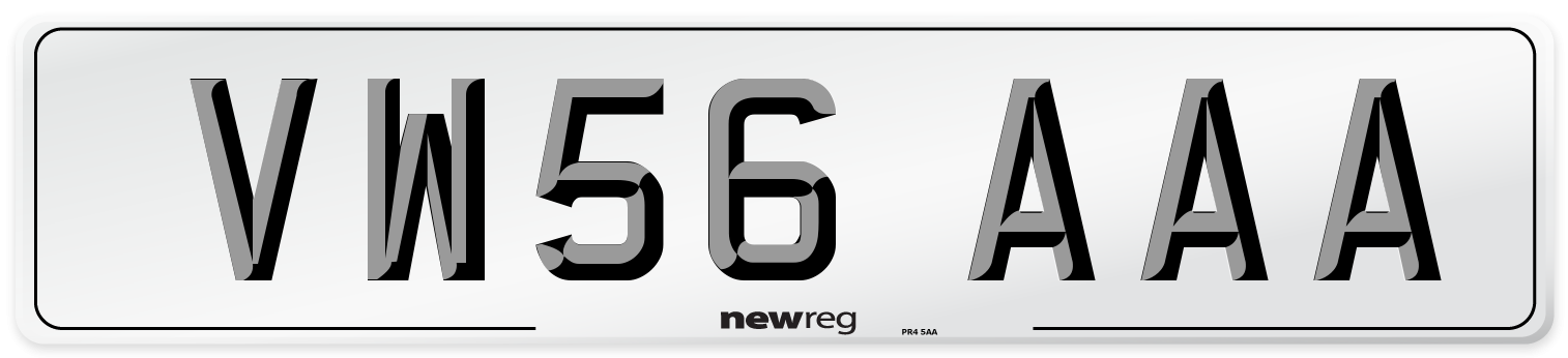 VW56 AAA Number Plate from New Reg